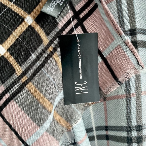 INC Patchwork Plaid Scarf NWT - Picture 10 of 10